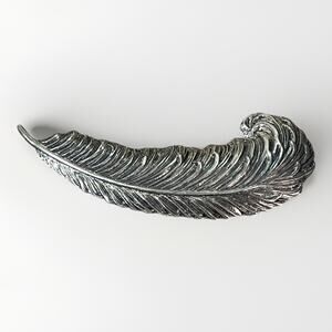 Vintage BEAU Sterling Silver Feather Brooch 2.0", 3.8g, Solid 925 Pin
